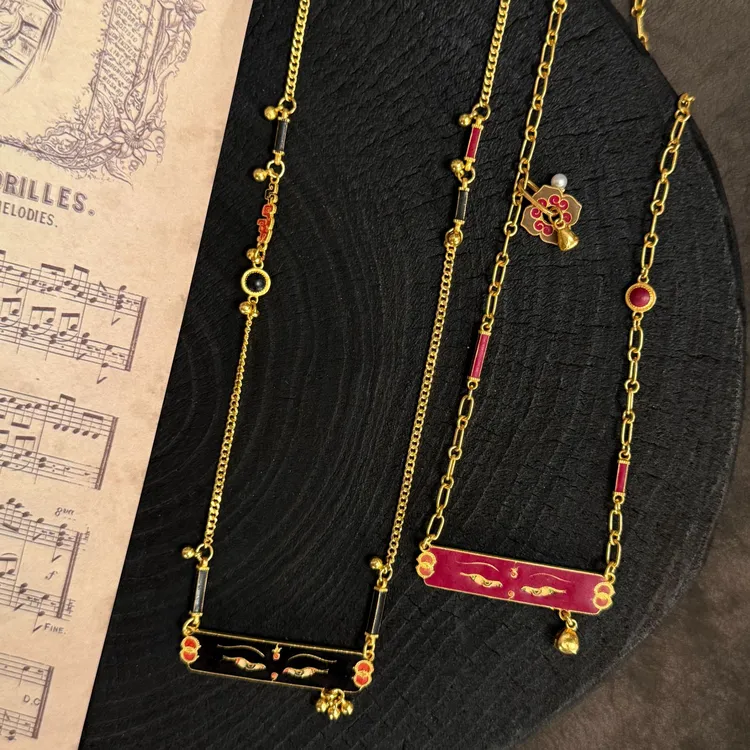 【金娜娜】般若佛项链 足金999 高温烧蓝精致款 中古复古时尚手工