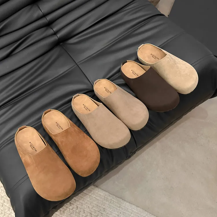 法式复古包头勃肯鞋女2025夏季新款软底休闲百搭软底3CM半拖鞋