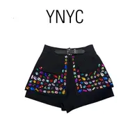YNYC【依诺原创定制款不退不换】 重工钉珠百搭A字阔腿裤 DZ250991