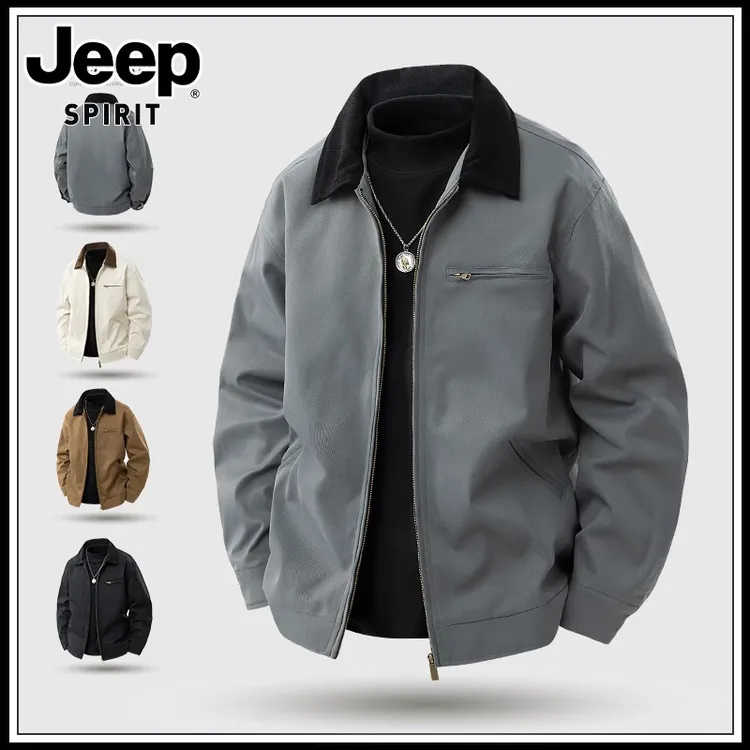 JEEPSPIRIT吉普帅气感男款夹克2025新款美式工装外套春季宽松上衣