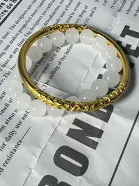 豪镶999金卷草纹手镯轻奢时尚款4021