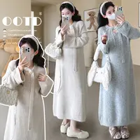 高级感轻奢孕妇连衣裙2025新款重工钉珠设计感宽松显瘦长款毛衣裙