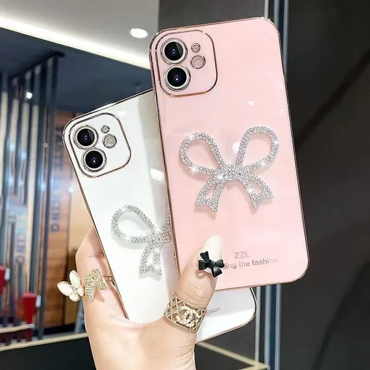 苹果12手机壳镶钻女全包防摔13promax奢华带钻iPhone11/XR软壳7p