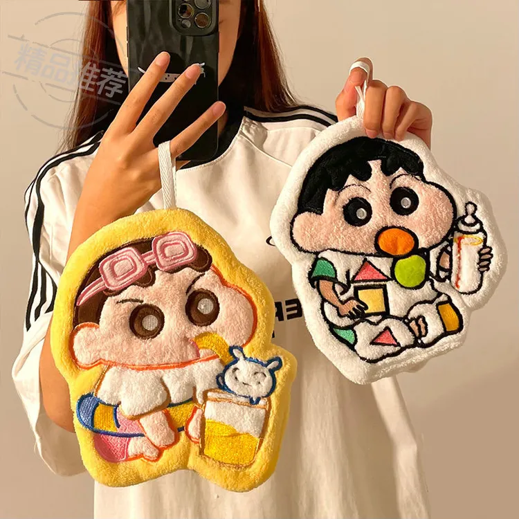 可爱蜡笔小新擦手巾挂式防晒速干毛巾卫生间加厚手帕厨房女生家用