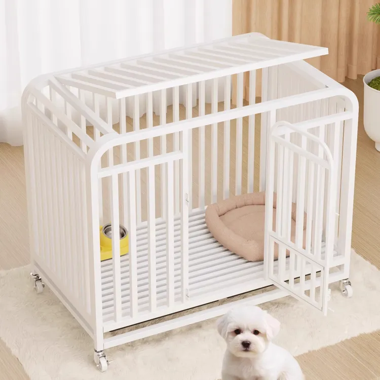 加粗狗笼子家用室内中大型犬金毛萨摩耶可移动带厕所托盘宠物狗笼