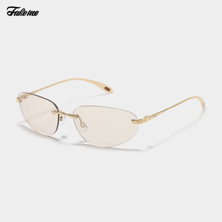 Fakeme（达人专属）明星同款个性轻奢前卫无框墨镜太阳镜格雷系 RT