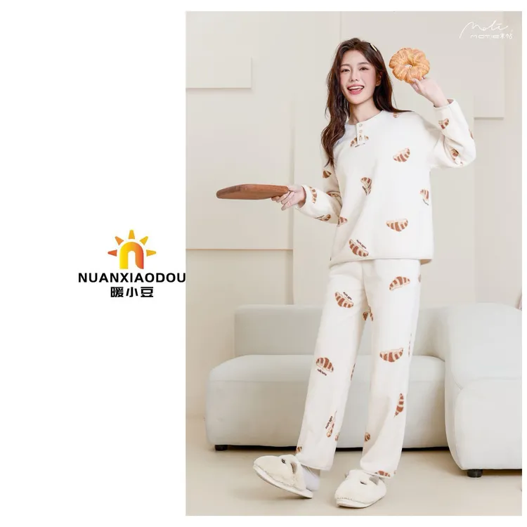 （视频）暖小豆「暖心套装」冬款加绒家居服2607