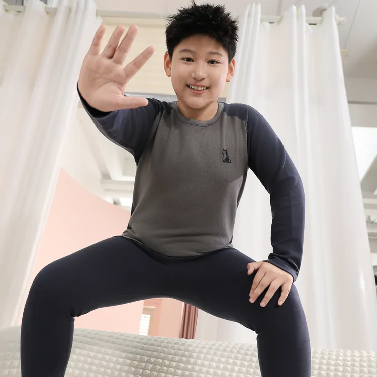 秋冬季儿童加厚保暖内衣套装秋衣秋裤家居服无痕磨毛中大童睡衣