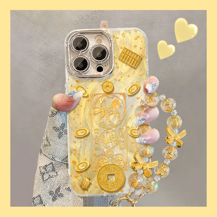 马到成功适用苹果17华为VIVO/OPPO小米17iPhone16PRO羽纱纹手机壳