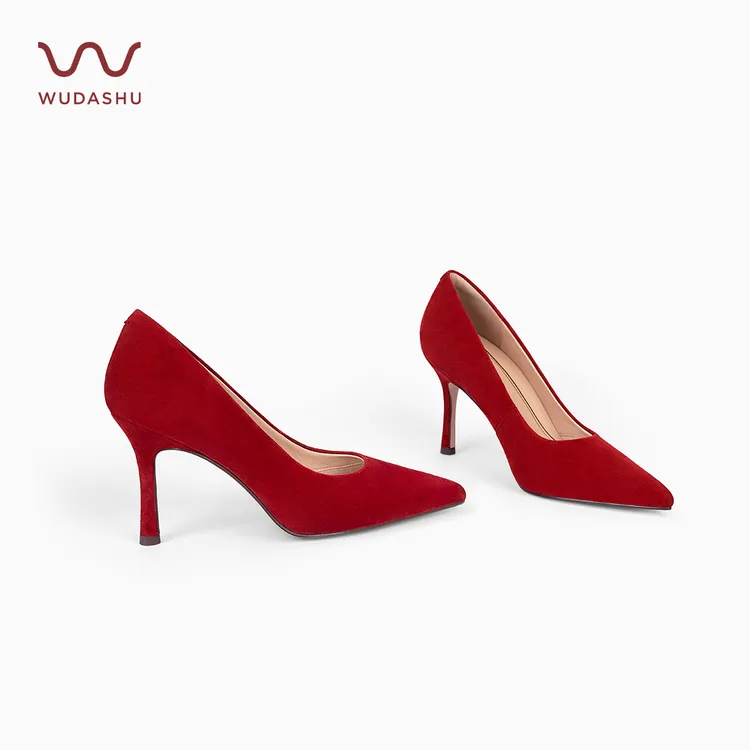 吴大叔红云鞋性感气质尖头黑色细跟高跟鞋女通勤单鞋A11B1G1039A