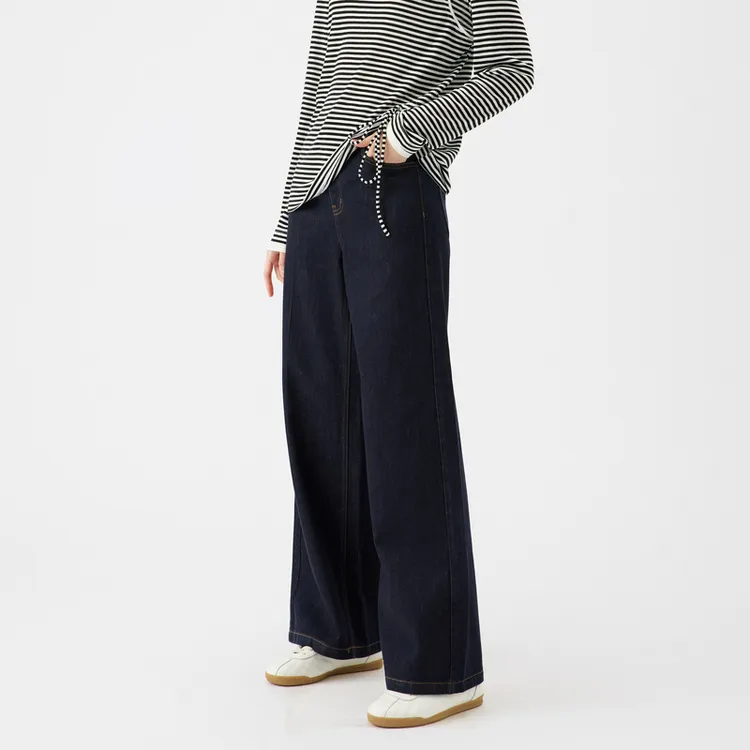 U/TI/尤缇25新时尚再生纤维混纺时尚洋气遮肉显瘦牛仔裤