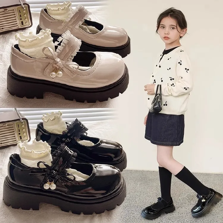 女童皮鞋儿童洋气百搭公主鞋2025春秋新款小女孩韩系软底时尚单鞋