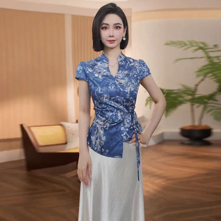新中式时尚套装女士2025年夏季新款国风气质减龄上衣半身裙两件套