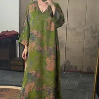 100桑蚕丝！绿花大袍