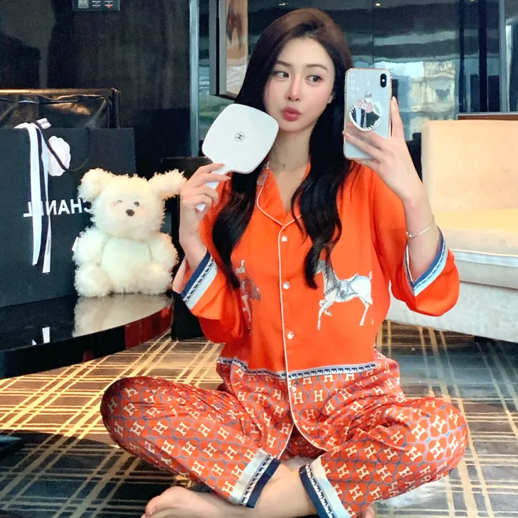 甜美KT猫长袖长裤睡衣春秋季少女可爱高级感家居服套装2025新款