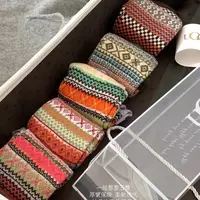 图腾彩虹袜保暖羊毛袜高筒地板袜雪地袜子礼盒装
