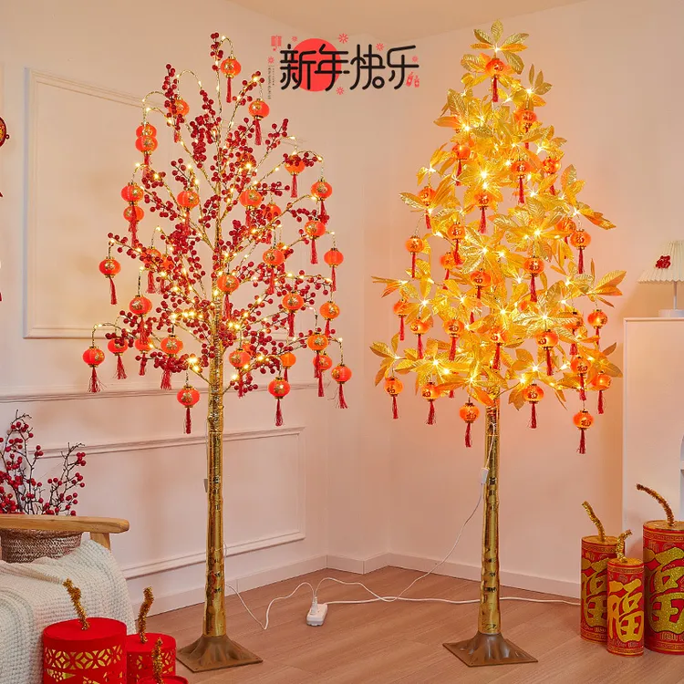 新年发财树鸿运灯笼树客厅布置180cm加密满天星灯笼树春节装饰