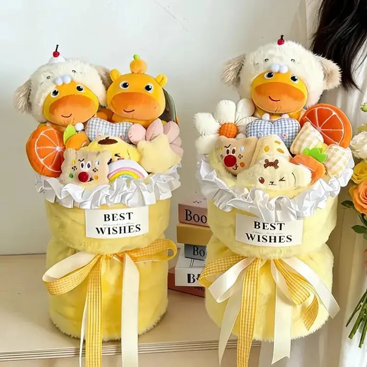 【520好礼】水豚噜噜玩偶花束公仔毛绒玩具送女朋友闺蜜生日礼物