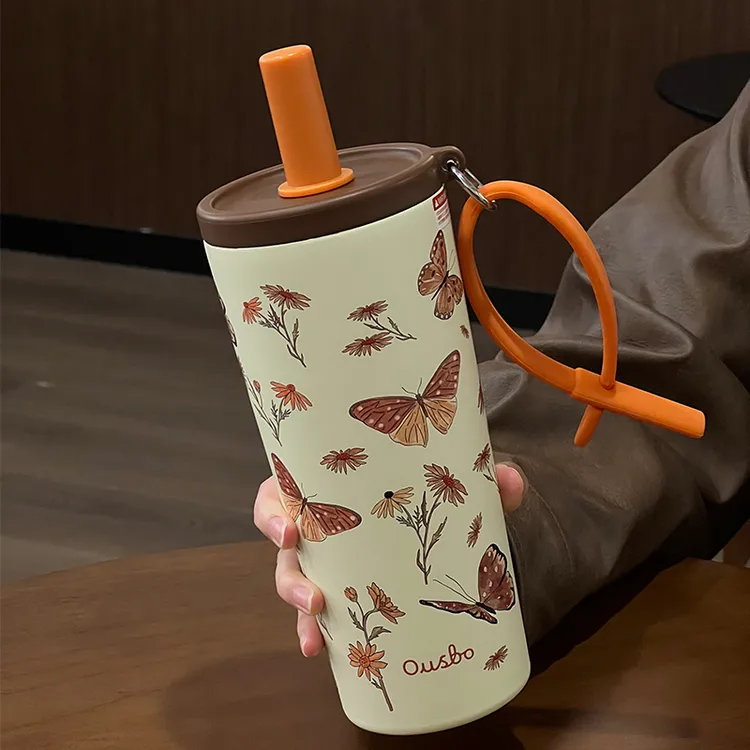 章鱼小姐的杯子陶瓷内胆保温杯女高颜值吸管杯便携大容量水杯礼物