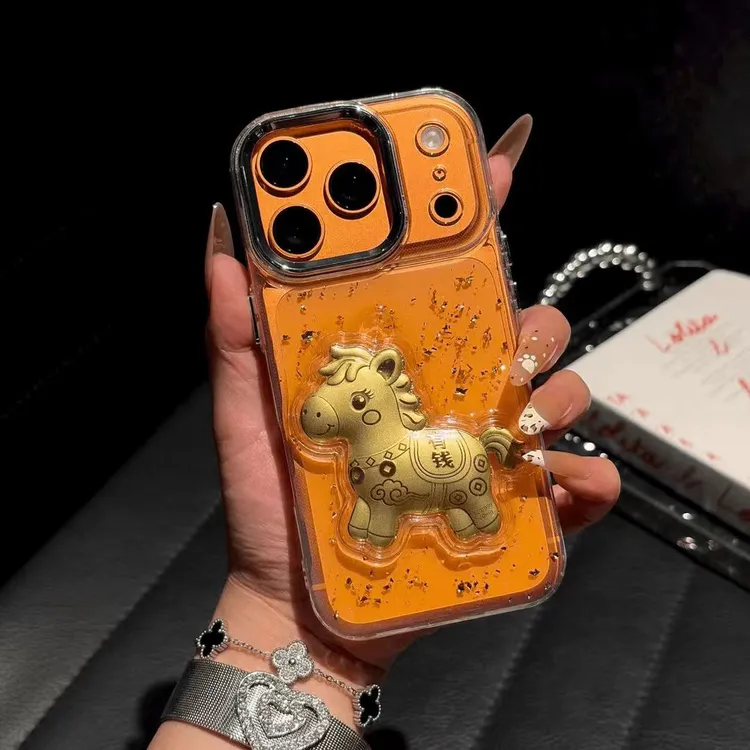 滴胶金箔马上有钱电镀苹果/华为/小米/VIVO/OPPO透明大孔软手机壳