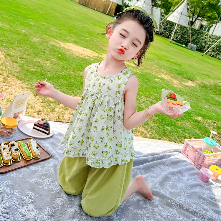 女童夏季套装2025新款洋气儿童夏装背心时髦衣服小女孩宝宝超好看