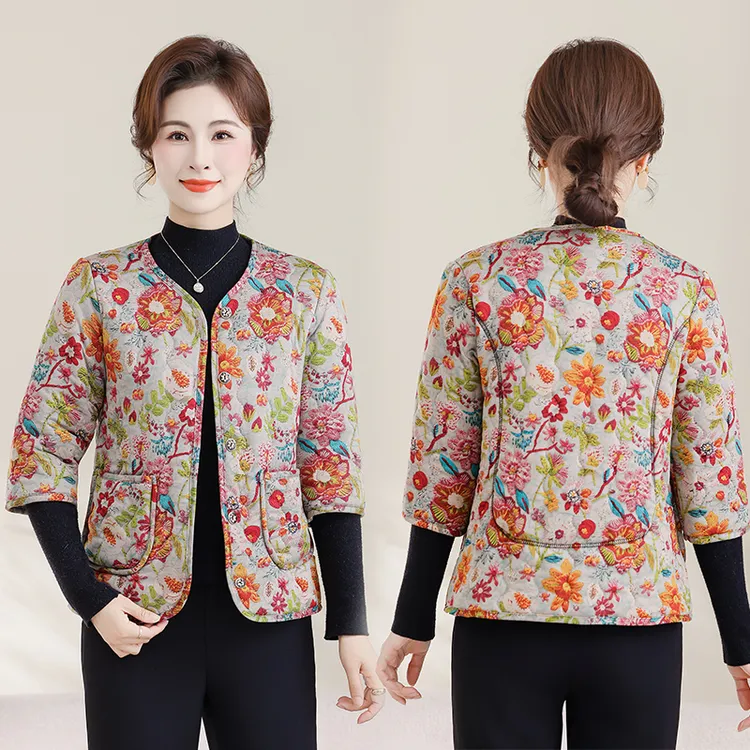 A52A53冬装中老年女装复古加厚妈妈棉衣棉服