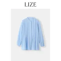 LIZE「若晗衬衫」明星同款.荷叶领风琴褶衬衣ZEA0062