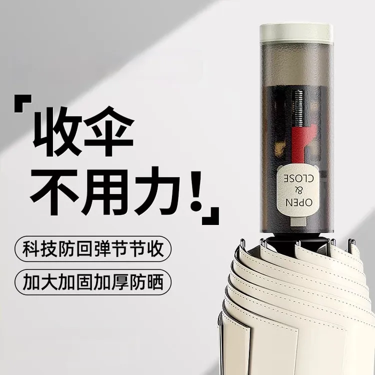 2025新款全自动雨伞节节收防回弹加固加厚防紫外线遮阳加大晴雨伞