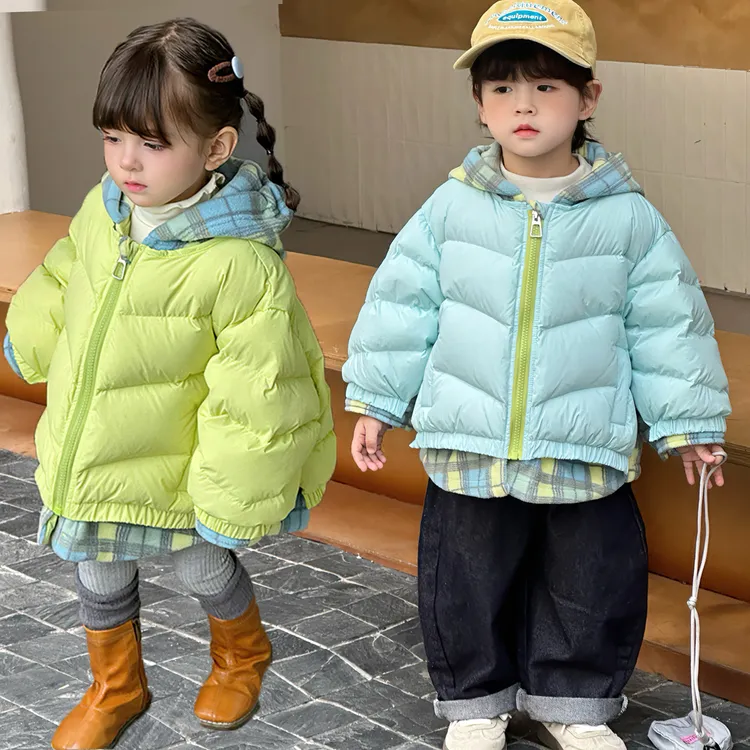 女童儿童羽绒服外套加厚保暖短款冬装宝宝白鸭绒外套小童男童洋气