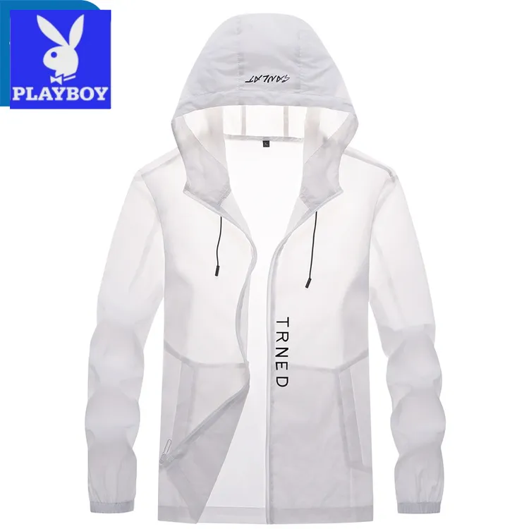 花花公子防晒衣男夏季冰丝超薄透气线户外皮肤防晒服夹克男BOY
