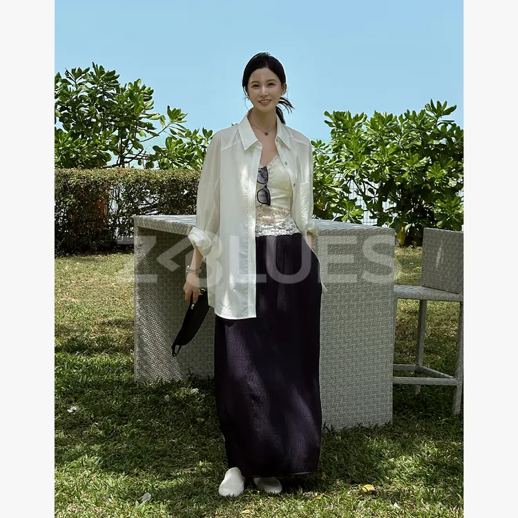 Z.blues【浅夏凉风】褶皱肌理质感半身裙YZQSH7760