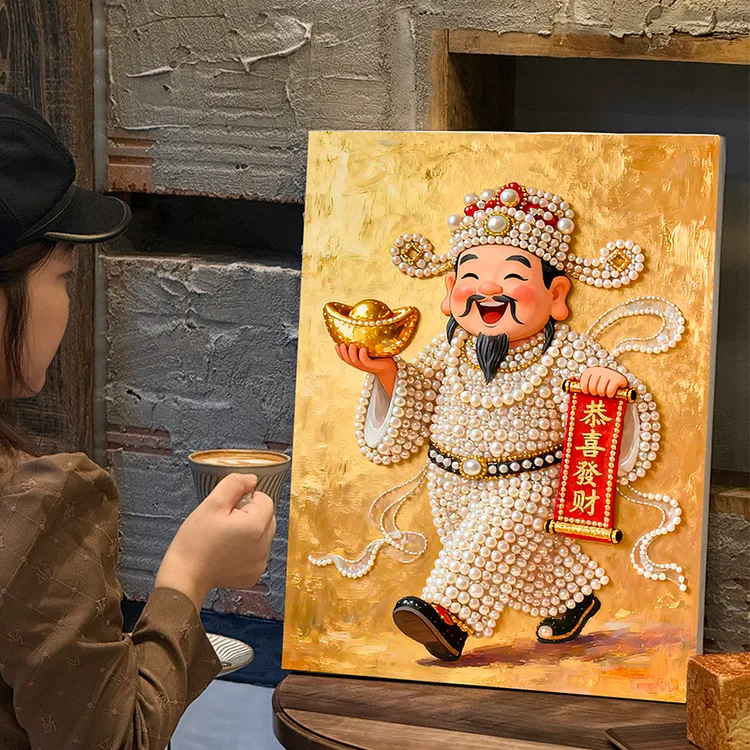 恭喜发财DIY珍珠画手工创意粘贴画礼物全套材料包客厅装饰挂画