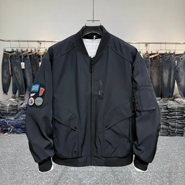 秋季新款潮牌工装飞行服立领夹克上衣男美式休闲宽松棒球服外套潮