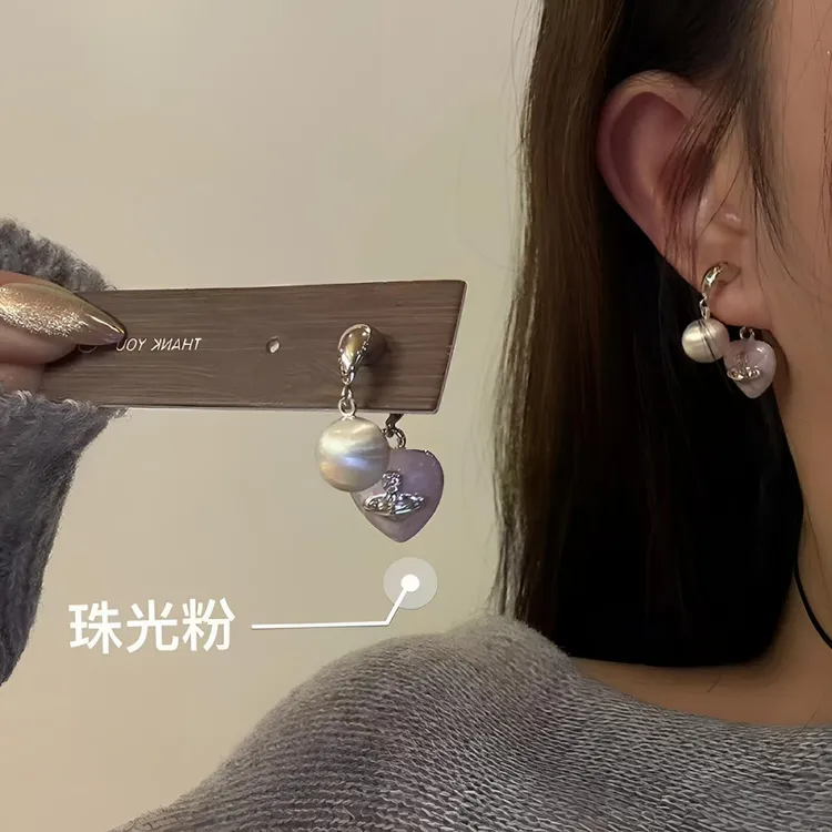 铜合金耳饰 土星西太后一款两戴百搭复古法式耳环女简约法式气质