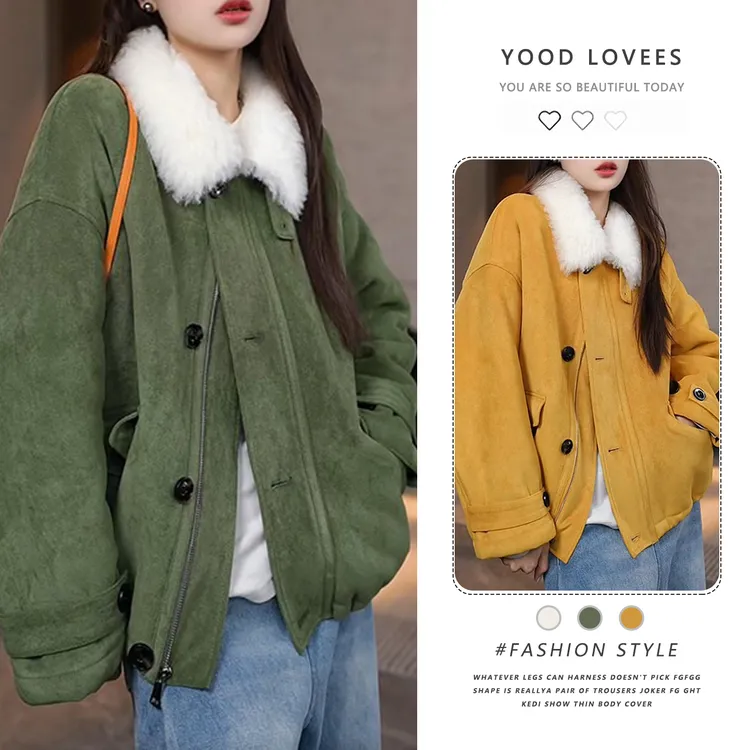 韩系简约时尚立领拼接简约百搭外套女2025秋冬新款巨好看加厚上衣