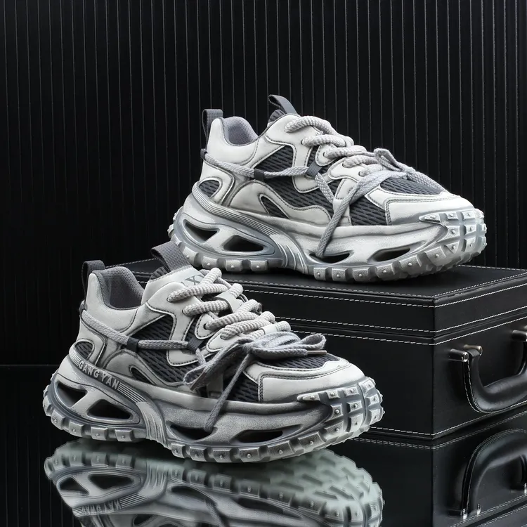 【万达撤柜】高级感男鞋2025秋季新款潮流时尚透气厚底增高休闲老爹