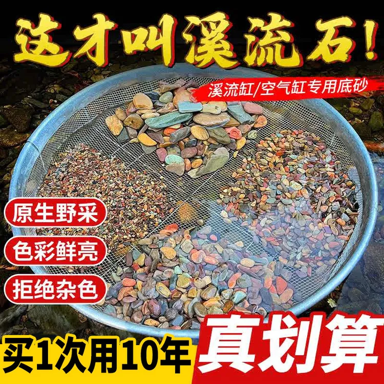 原生川藏砂鱼缸底砂造景装饰乌龟水草南美缸水晶雨林大矶化妆沙子