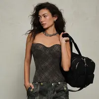 斯嘉丽的行李/SCARLETT 卡梅伦式族丛林格纹 抹胸束腰上衣