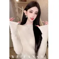 WEIFANSHU/魏凡舒【晨光绒茶】早秋新款气质简约软糯舒适羊绒毛衣