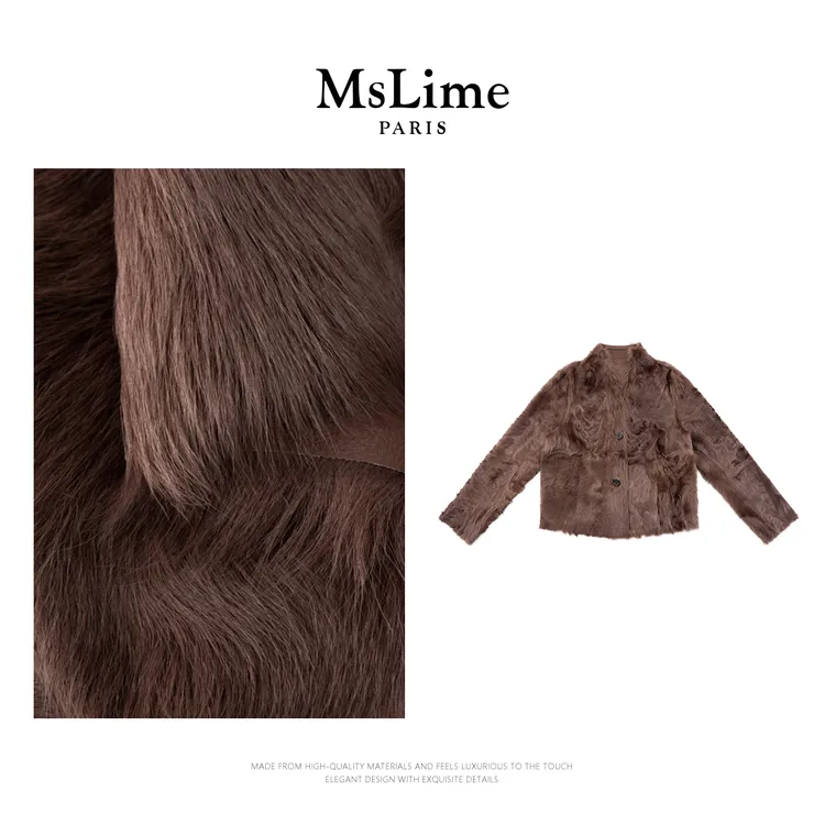 王嬛嬛MsLime25年新【鎏金】100%象羔毛羔羊皮毛一体皮衣 HD2C0143