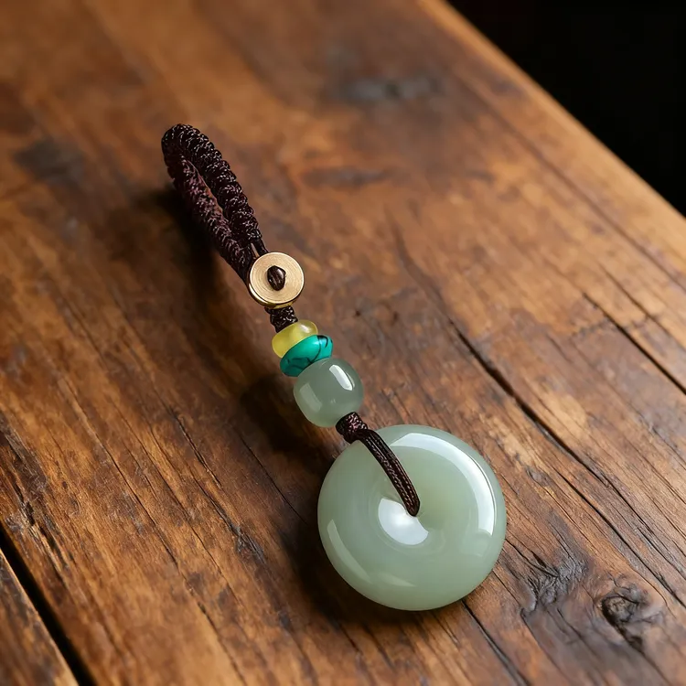 溪禾锦意平安扣汽车钥匙扣挂件男士高档女生钥匙链挂坠挂绳小饰品