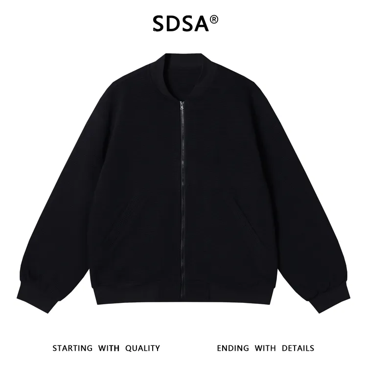 SDSA男士秋冬新款痞帅男装复古肌理感棒球领夹克外套时尚百搭开衫
