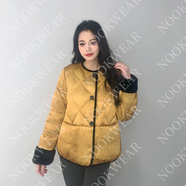 NOOKWEAR2024新款特价时尚休闲新中式刺绣毛袖女式冬季保暖外套