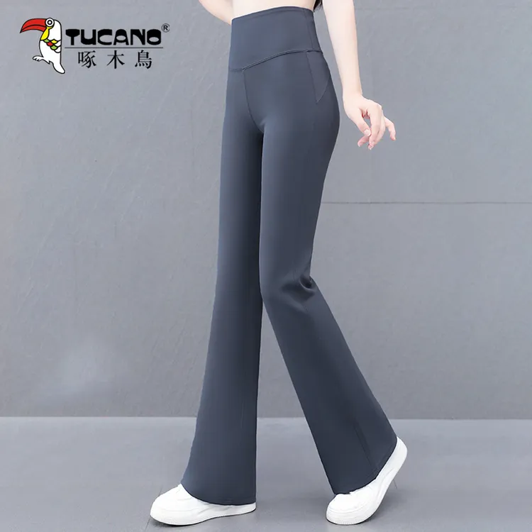 【官方品牌】啄木鸟休闲裤鲨鱼裤2026新款春秋提臀芭比打底裤喇叭裤