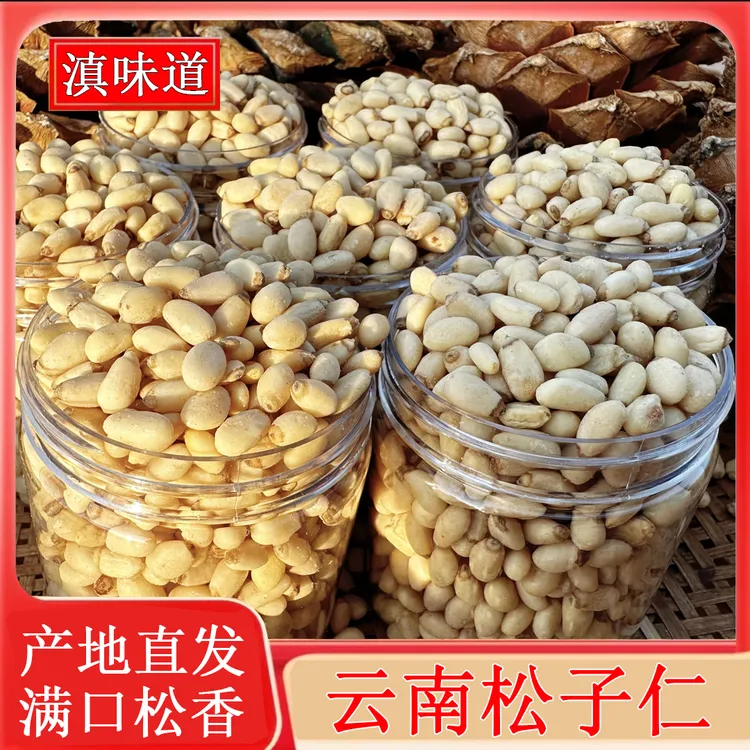 【滇味道】云南松子仁特大颗粒红松仁东北华山松籽休闲零食营养烘焙