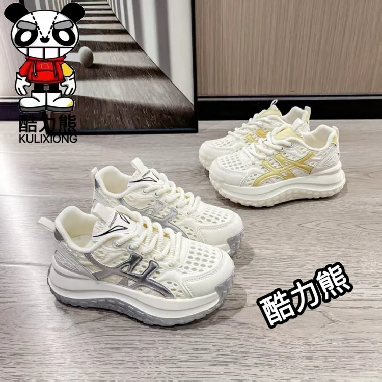 酷力熊2025新款透气休闲鞋女时尚百搭防滑网面鞋008