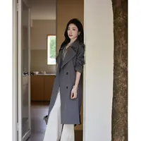 时尚气质风衣外套女2025新款秋季经典复古翻领通勤廓形大衣