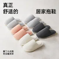 蚂蚁之恋冬款新款简约柔暖舒适地板拖居家日系棉拖鞋男女款保暖