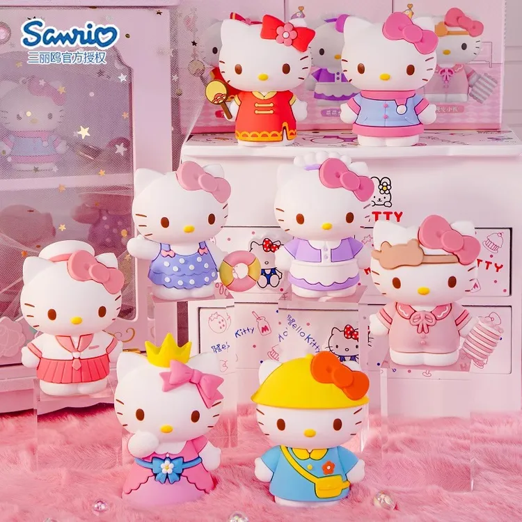 正版三丽鸥HelloKitty凯蒂猫换装日记公仔手办玩偶摆件玩具女礼物