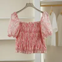 麦迪尚品【Miss-O】50421188 夏季甜美方领短款小衫上衣 撤柜